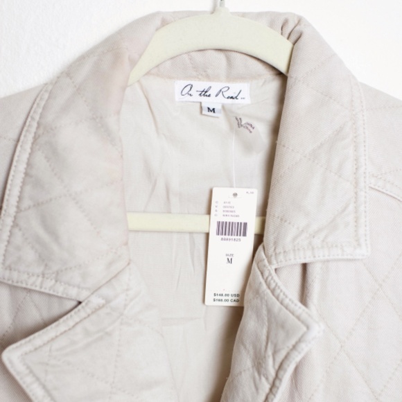 NWT Young Fabulous & Broke Walker Oversized Quilted Shacket in Cream - Picture 5 of 8